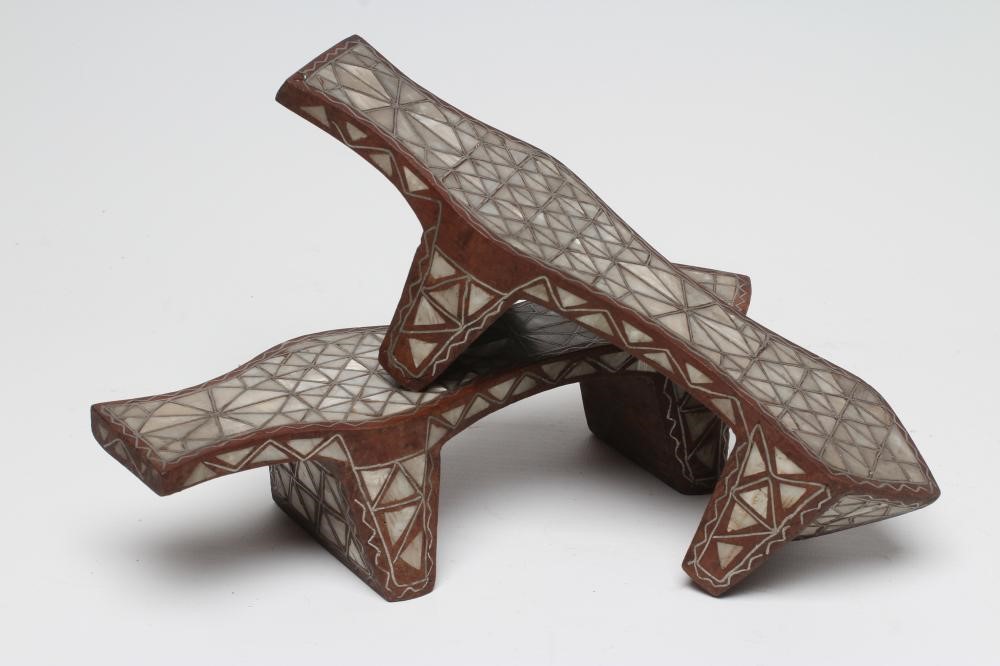 A PAIR OF TURKISH OTTOMAN HARD WOOD HAMAM SHOES/CLOGS Image