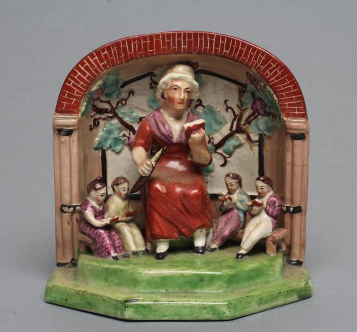 A RARE STAFFORDSHIRE POTTERY DAME SCHOOL ARBOUR GROUP Image