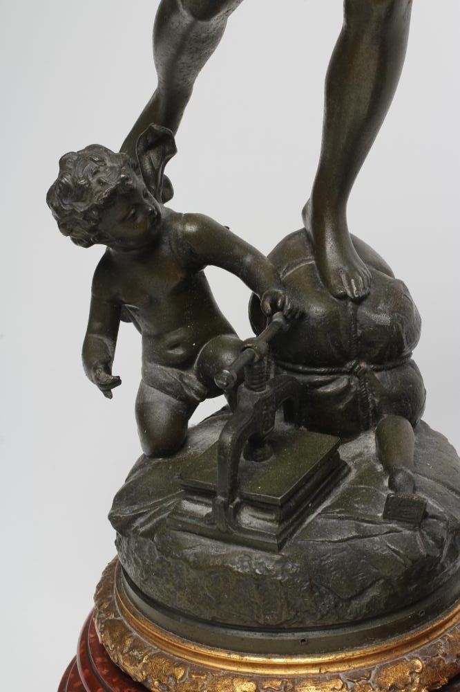 AFTER VICTOR ROUSSEAU (1865-1954) a pair of bronzed spelter figures of Commerce and Industry Image