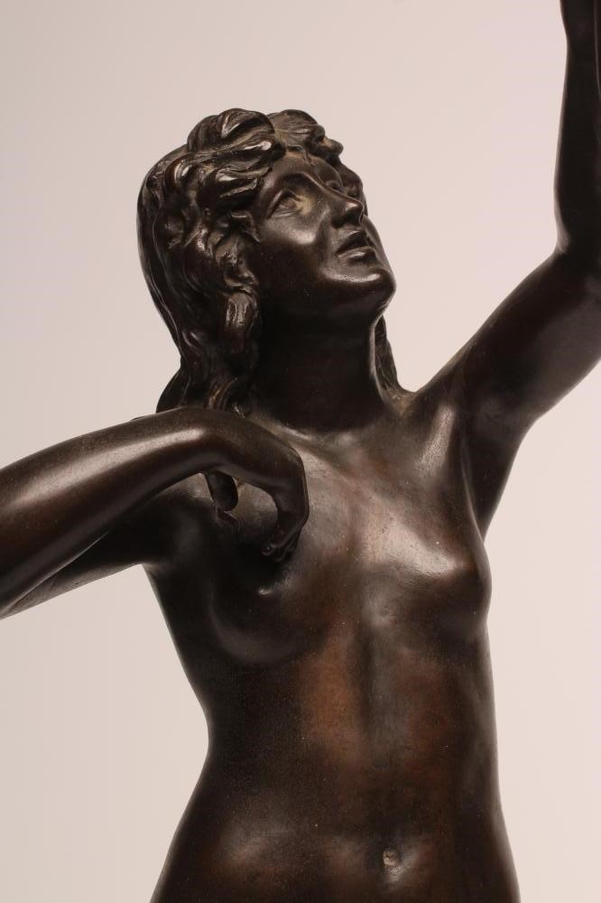 A BRONZE FIGURAL TABLE LAMP Image