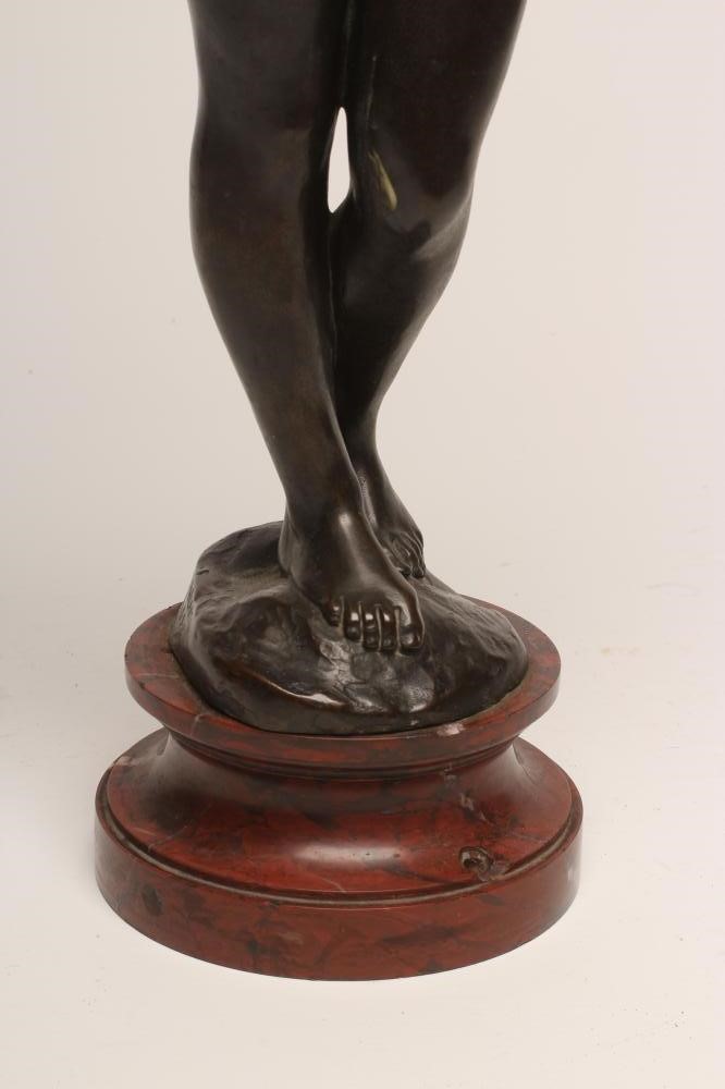 A BRONZE FIGURAL TABLE LAMP Image
