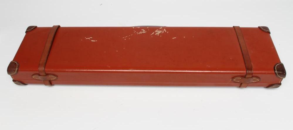 A BRADY LEATHER SHOTGUN CASE with fitted baize interior Image