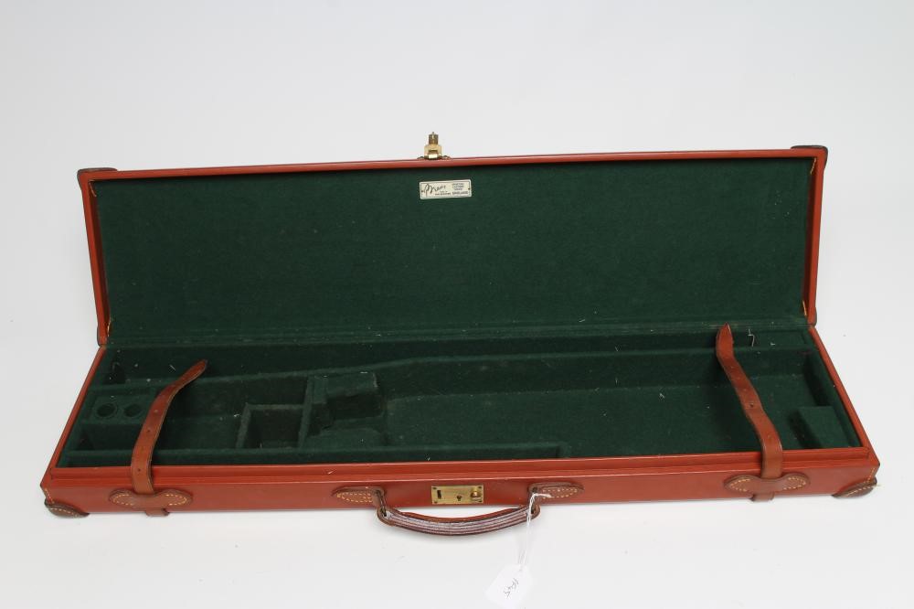 A BRADY LEATHER SHOTGUN CASE with fitted baize interior Image