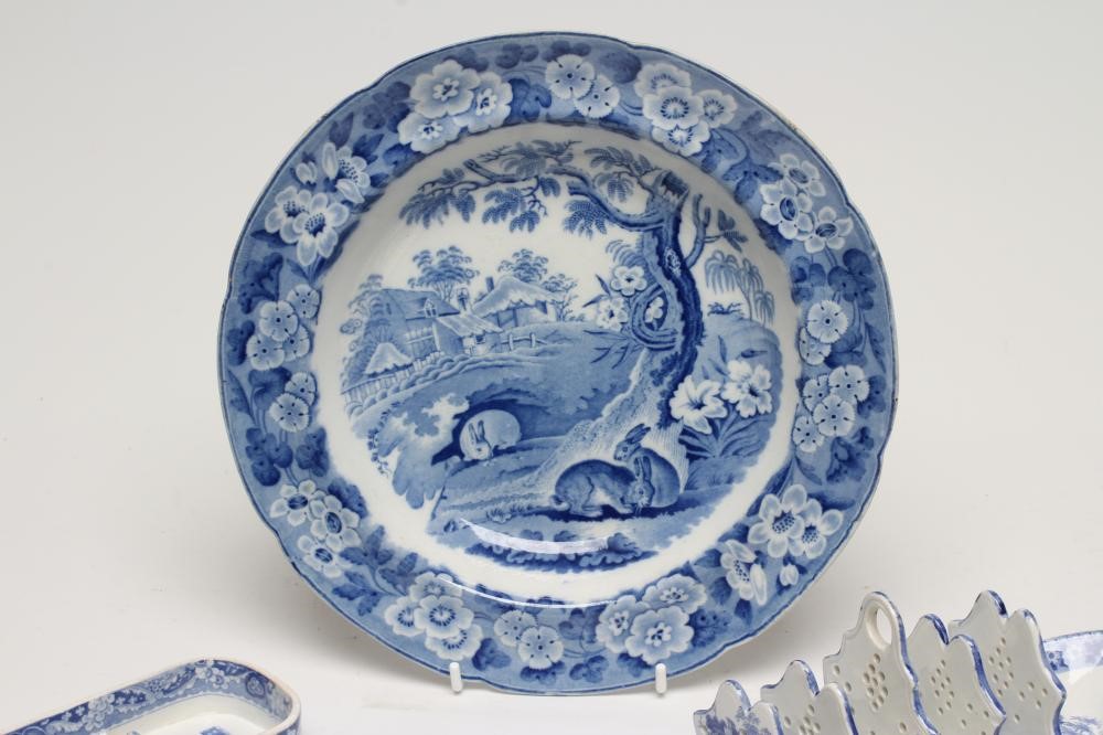 A SPODE BLUE AND WHITE PRINTED TOASTRACK Image