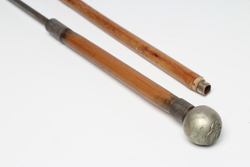 A ROYAL GUERNSEY LIGHT INFANTRY SWORD CANE with 14 3/8" square section blade Image