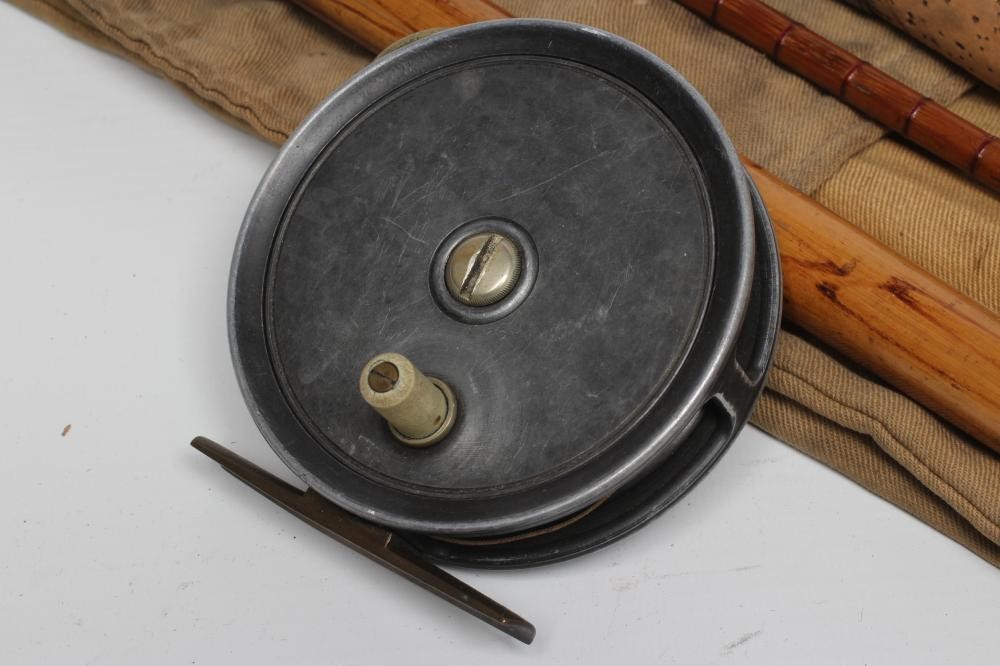 AN ALBERT SMITH & CO. REDDITCH 3 PIECE SPLIT CANE FISHING ROD with spare tip Image