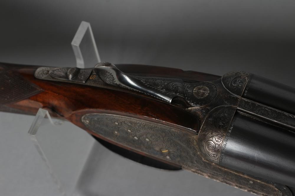A 12 BORE AYA SIDELOCK EJECTOR SHOTGUN with 28" barrel Image