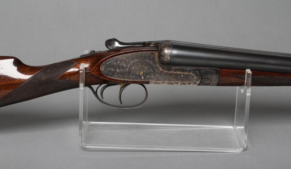 A 12 BORE AYA SIDELOCK EJECTOR SHOTGUN with 28" barrel Image