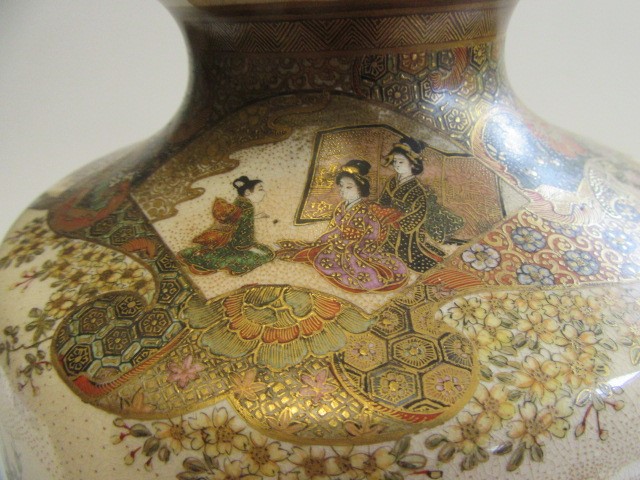 A SATSUMA EARTHENWARE VASE of ovoid form Image