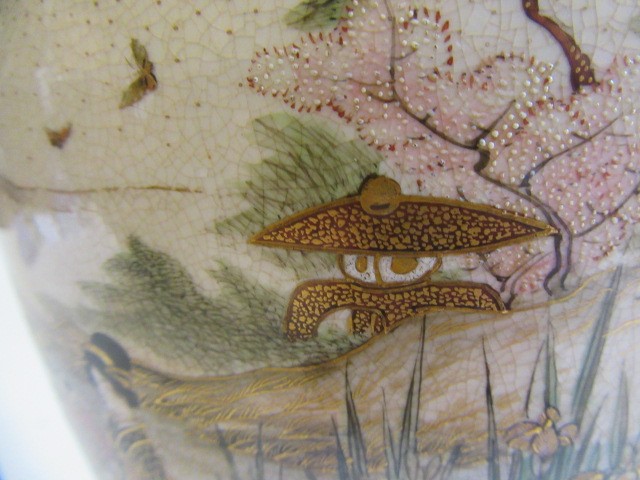 A SATSUMA EARTHENWARE VASE of ovoid form Image