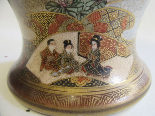 A SATSUMA EARTHENWARE VASE of ovoid form Image