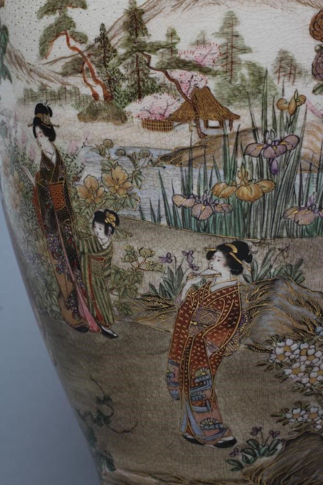 A SATSUMA EARTHENWARE VASE of ovoid form Image