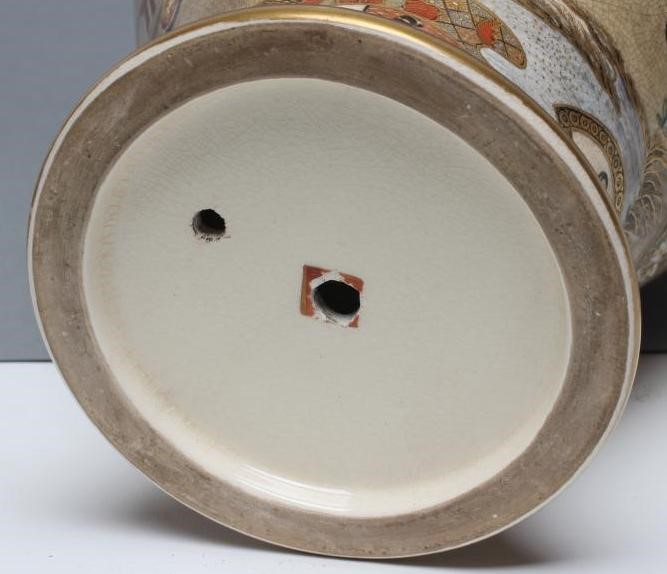 A SATSUMA EARTHENWARE VASE of ovoid form Image