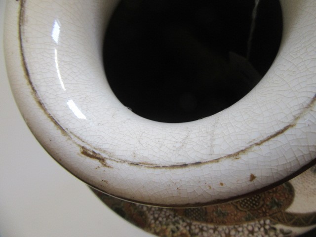 A SATSUMA EARTHENWARE VASE of ovoid form Image