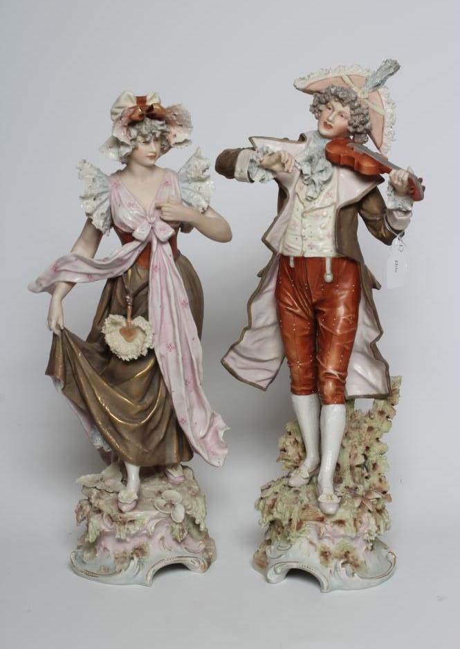 A PAIR OF ROYAL DUX FIGURES Image