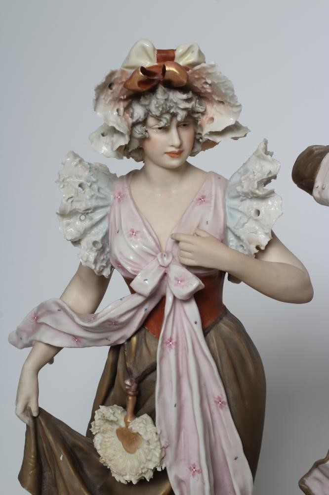 A PAIR OF ROYAL DUX FIGURES Image