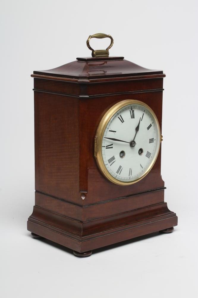 A MAHOGANY CASED TABLE CLOCK Image
