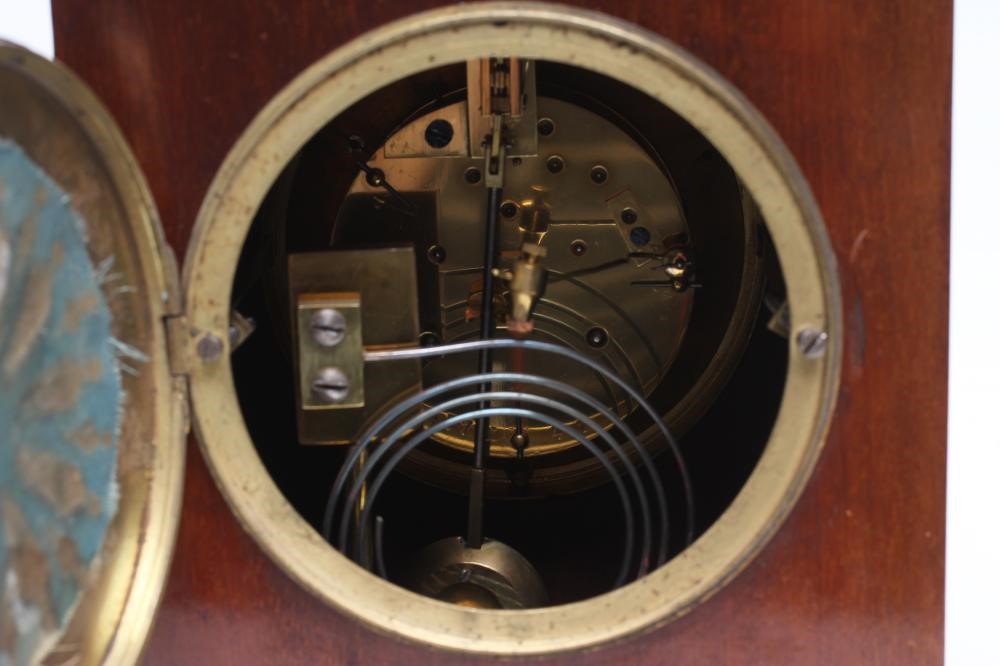 A MAHOGANY CASED TABLE CLOCK Image