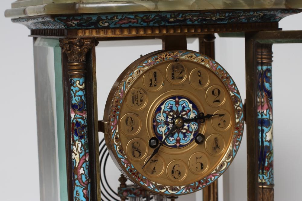 A FRENCH FOUR GLASS MANTEL CLOCK by Marli et Cie Image