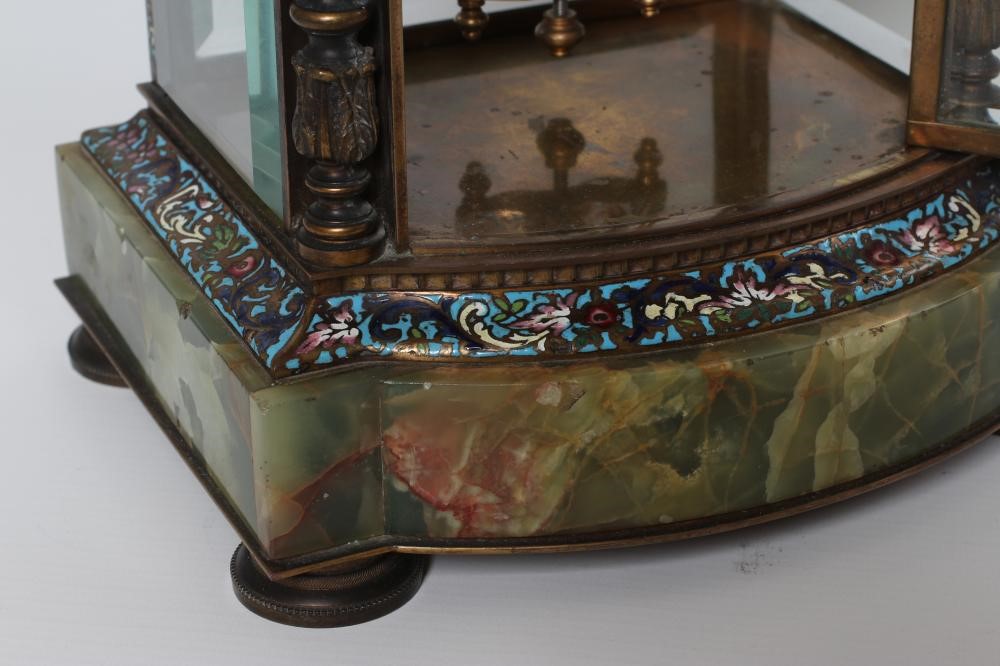 A FRENCH FOUR GLASS MANTEL CLOCK by Marli et Cie Image