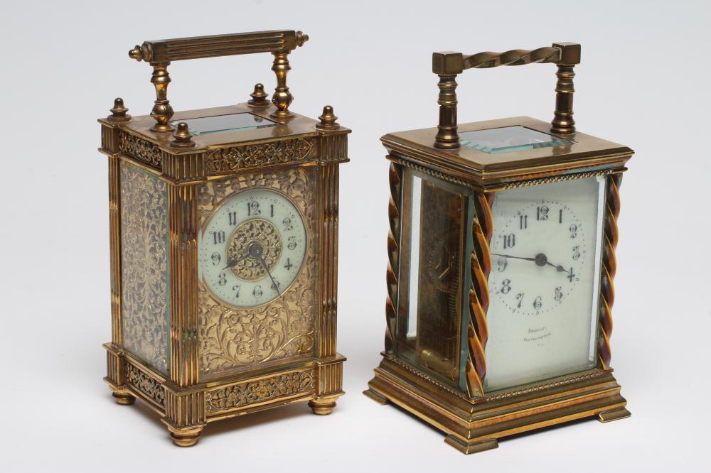 A FRENCH BRASS CASED CARRIAGE CLOCK Image