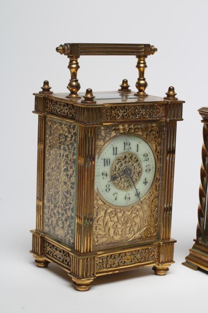 A FRENCH BRASS CASED CARRIAGE CLOCK Image