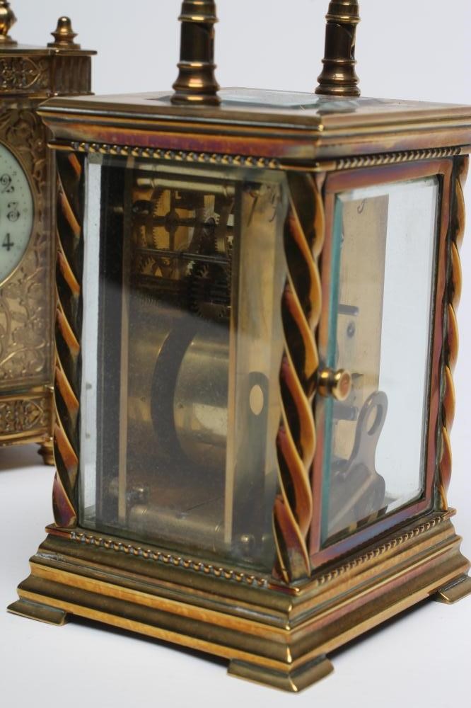 A FRENCH BRASS CASED CARRIAGE CLOCK Image