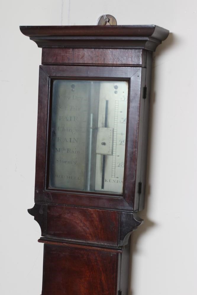 A MAHOGANY CASED STICK BAROMETER signed Mitchell Image