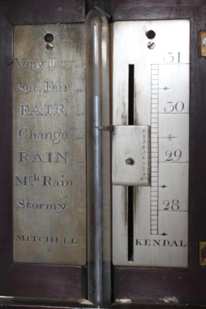 A MAHOGANY CASED STICK BAROMETER signed Mitchell Image