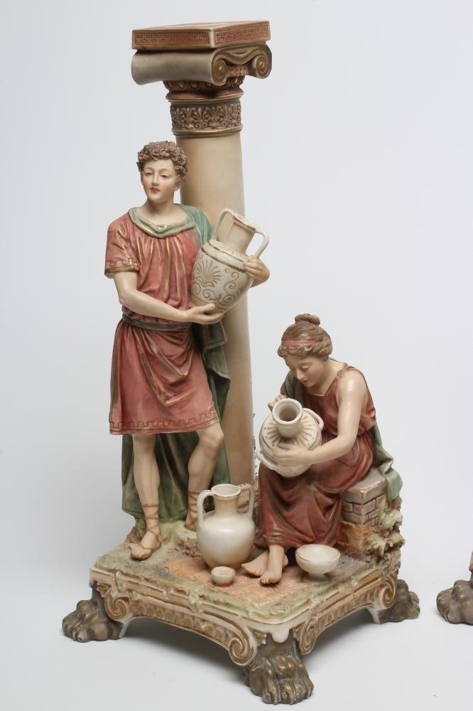 A PAIR OF ROYAL DUX FIGURAL LAMP BASES Image