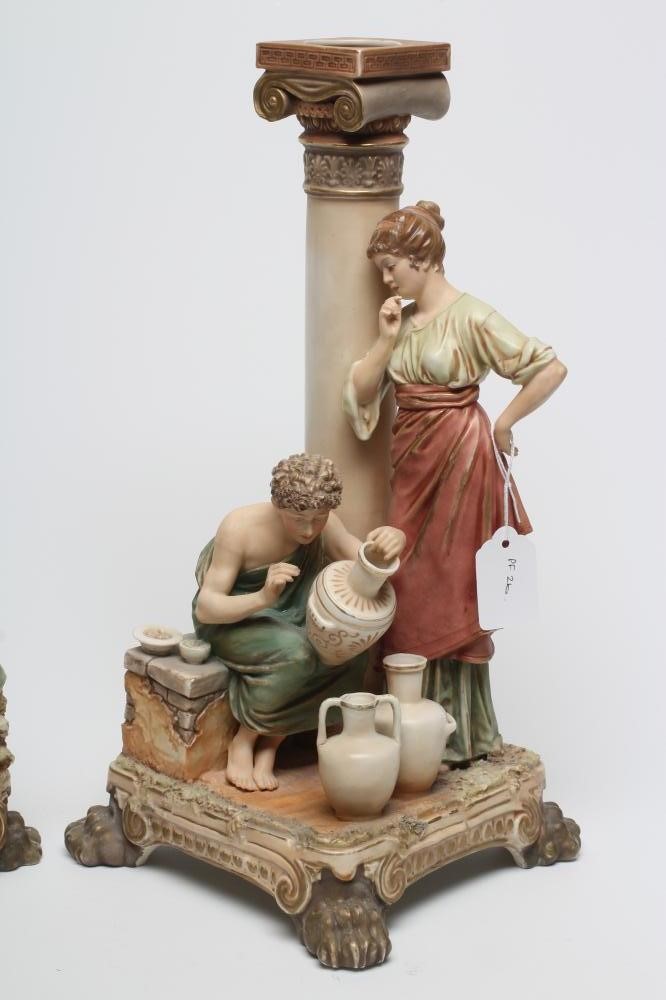 A PAIR OF ROYAL DUX FIGURAL LAMP BASES Image