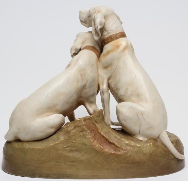 A ROYAL DUX MODEL OF TWO HOUNDS Image