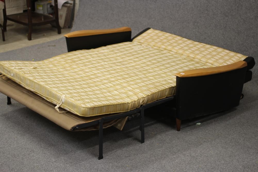 A SCHREIBER MAPLE(?) FRAMED SOFA BED Image