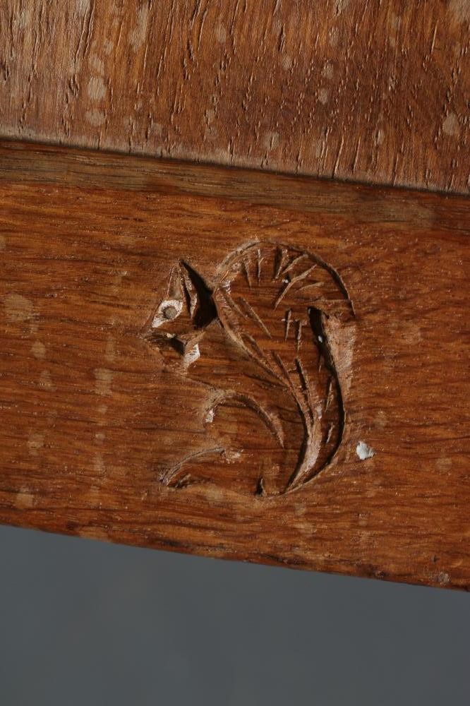 A WILF HUTCHINSON ADZED OAK BLANKET BOX of canted oblong form with cleated hinged lid Image