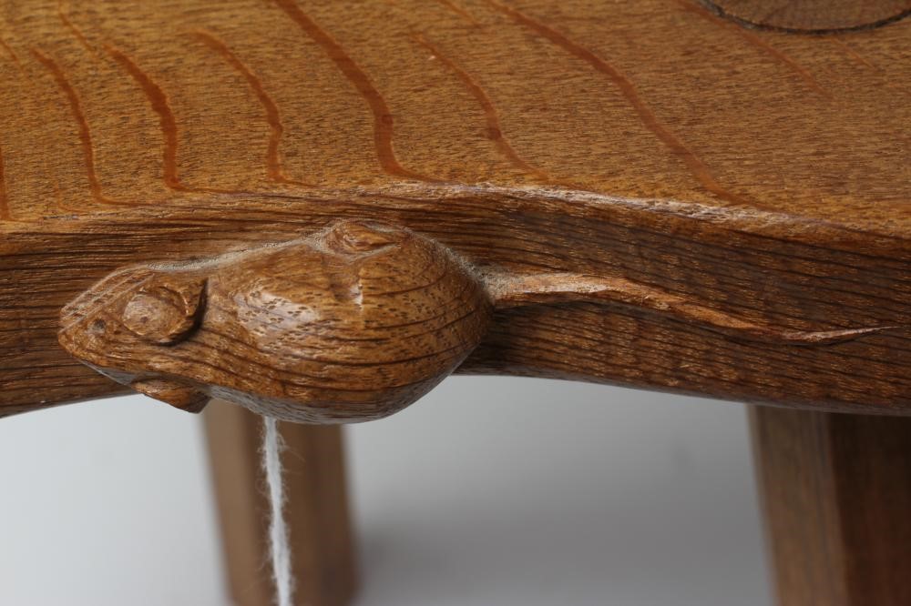 AN ADZED OAK STOOL by Robert Thompson Image