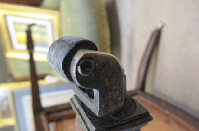 AN EDWARDIAN MAHOGANY AND CANED BERGERE with stringing Image