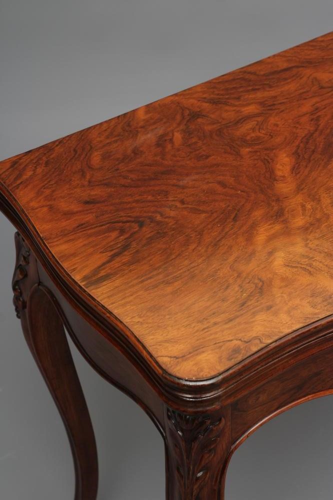 A FRENCH ROSEWOOD FOLDING CARD TABLE Image