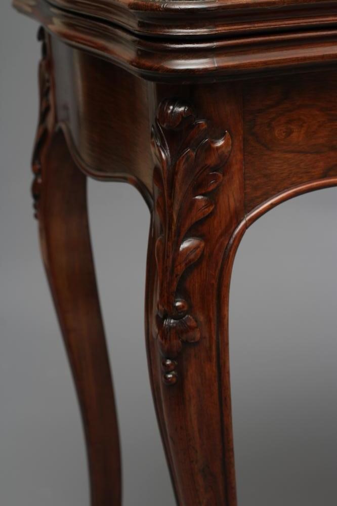 A FRENCH ROSEWOOD FOLDING CARD TABLE Image