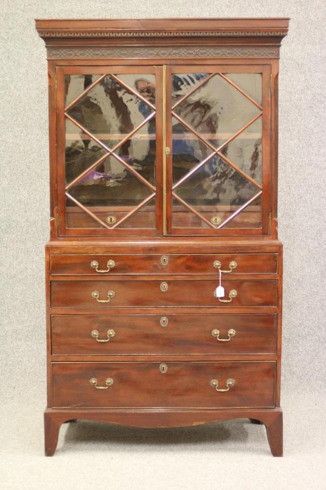 A MAHOGANY SECRETAIRE BOOKCASE Image