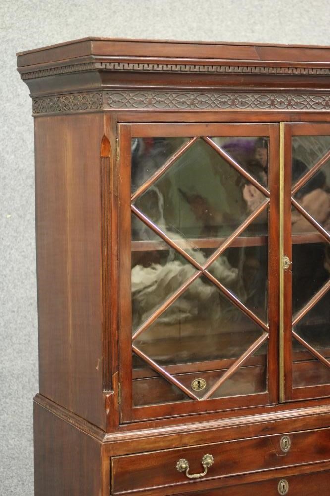 A MAHOGANY SECRETAIRE BOOKCASE Image