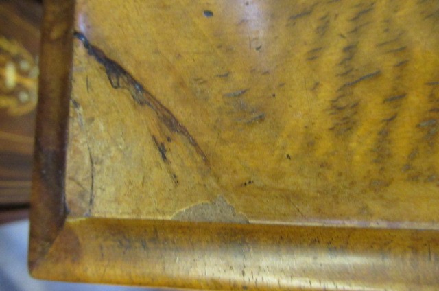 A VICTORIAN BURR WALNUT WORK TABLE of oblong form Image