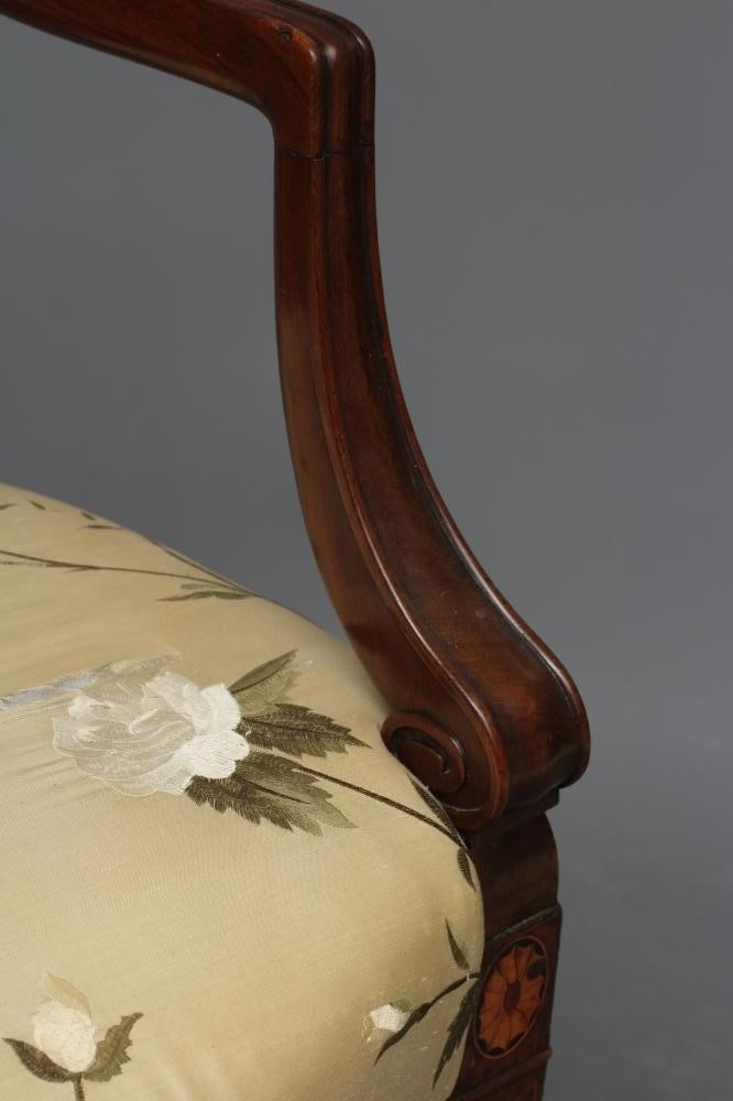 A GEORGIAN MAHOGANY AND INLAID ELBOW CHAIR Image