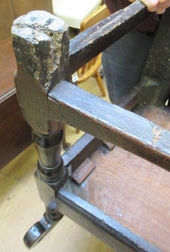 A JOINED OAK ARMCHAIR Image