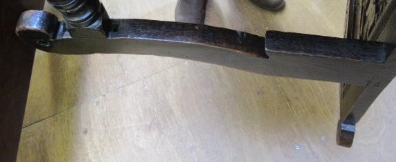 A JOINED OAK ARMCHAIR Image