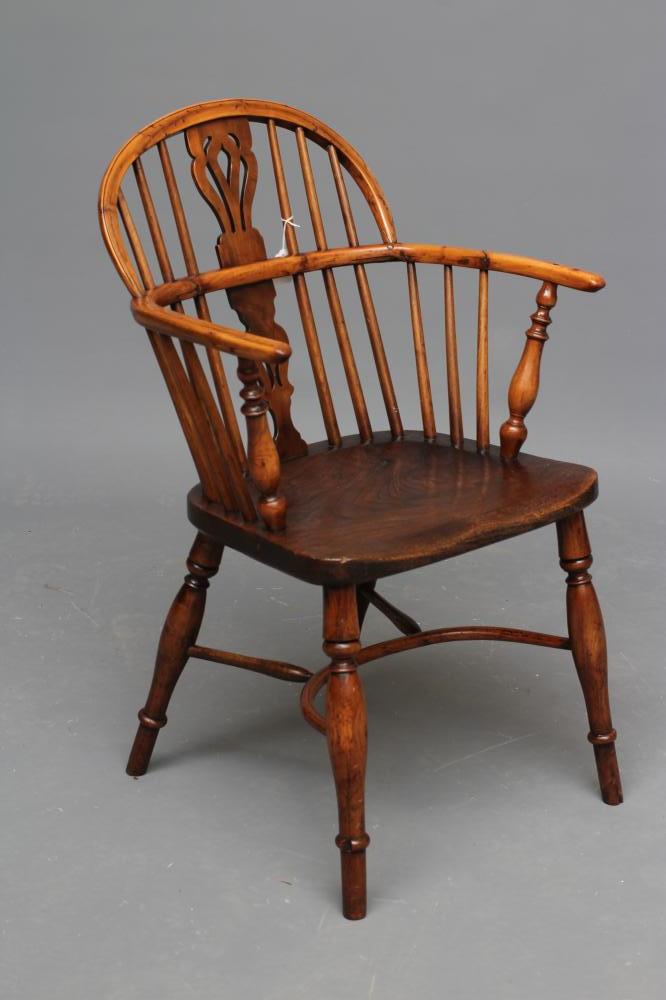 A YEW WINDSOR ARMCHAIR Image
