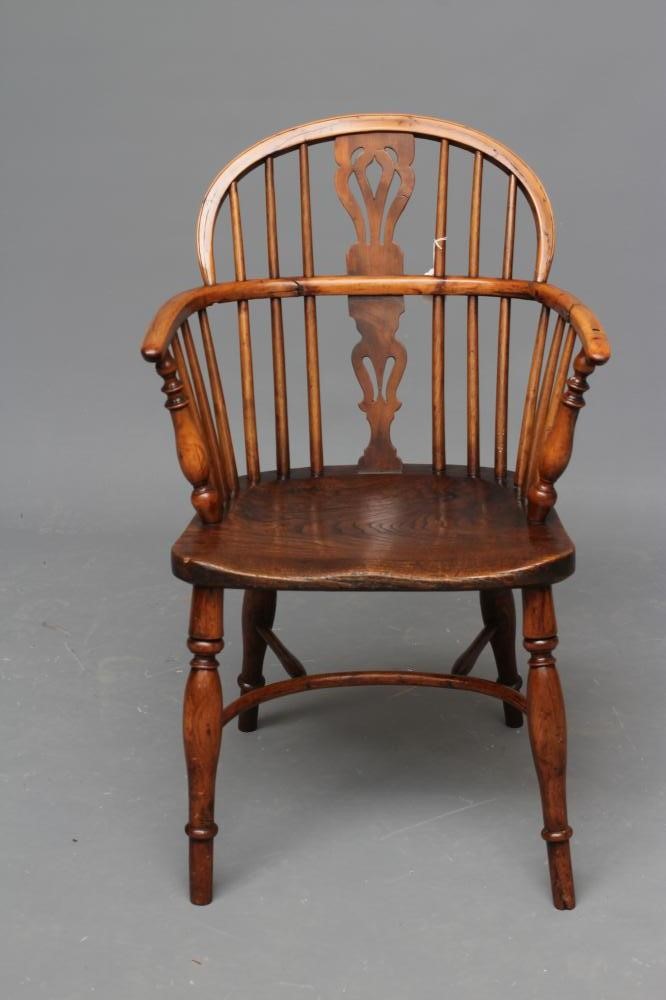 A YEW WINDSOR ARMCHAIR Image