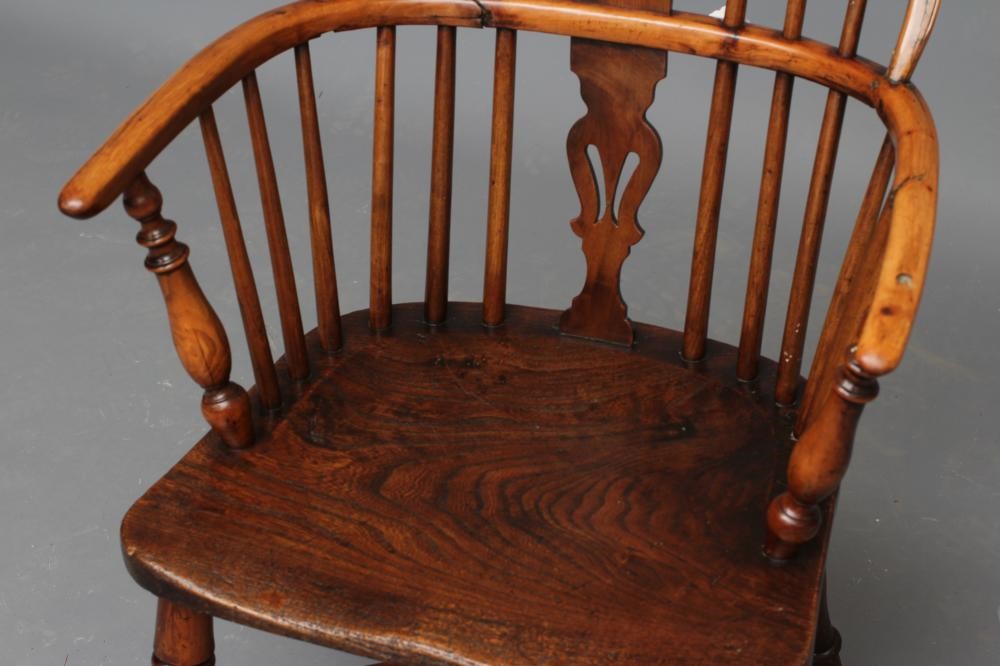 A YEW WINDSOR ARMCHAIR Image
