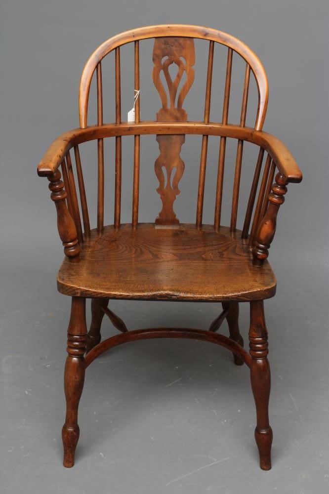 A YEW WINDSOR ARMCHAIR Image
