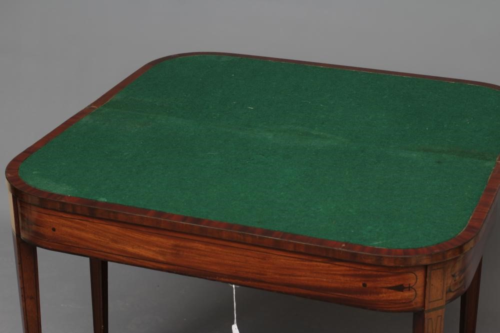 A GEORGIAN MAHOGANY FOLDING CARD TABLE Image