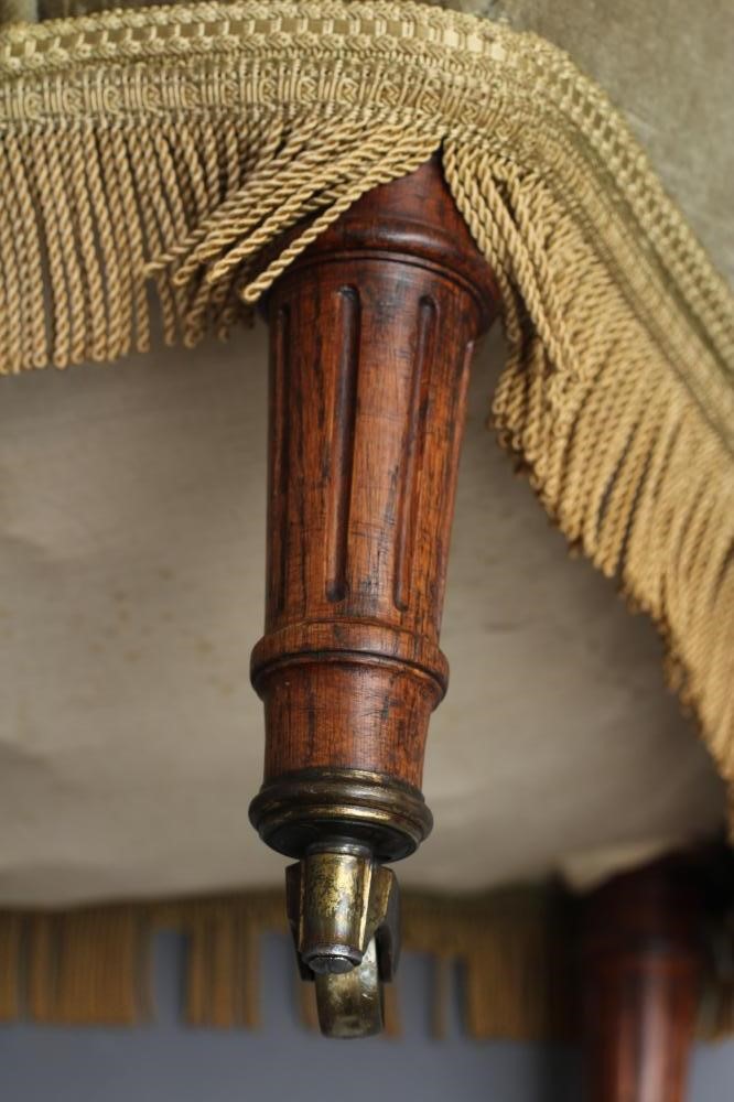 A VICTORIAN OAK FRAMED NURSING CHAIR Image
